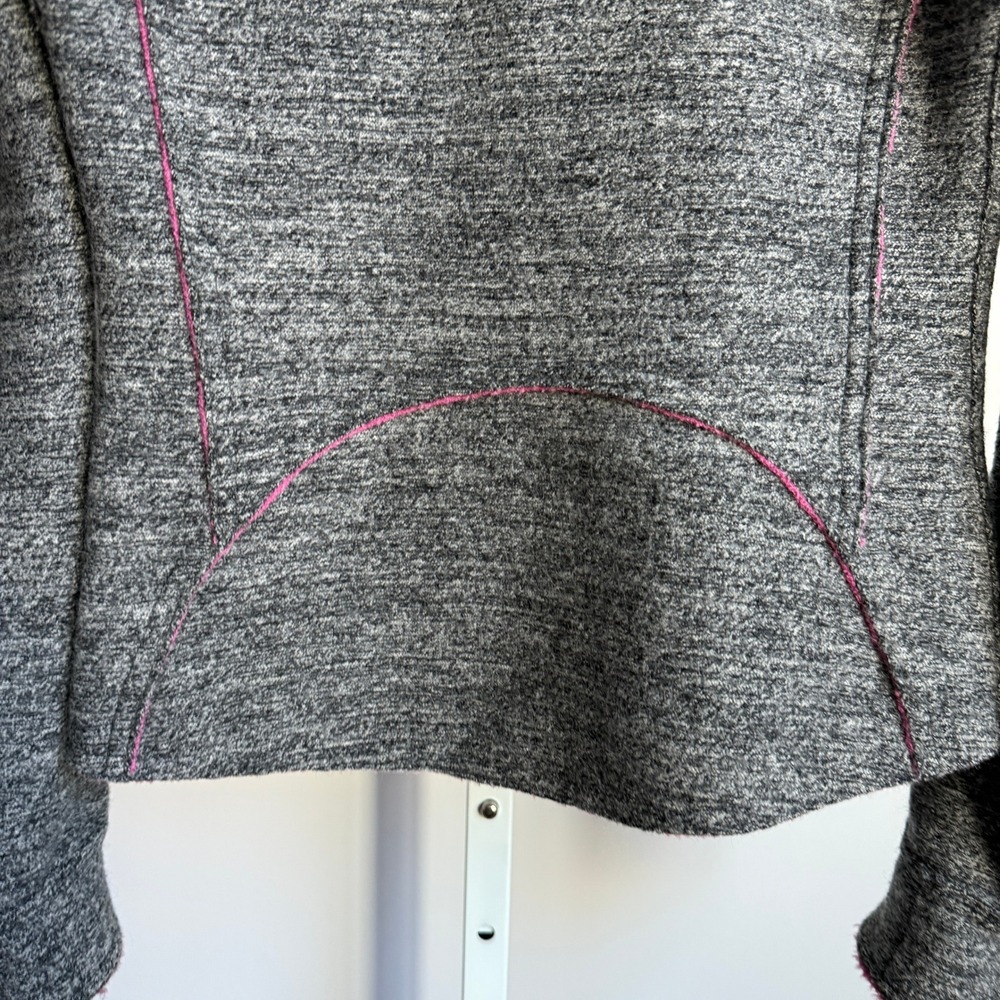 Frauenschuh 100% wool Zip Jacket outdoors Warm Up Pink Trim‎ Gray sz XS - Picture 10 of 10